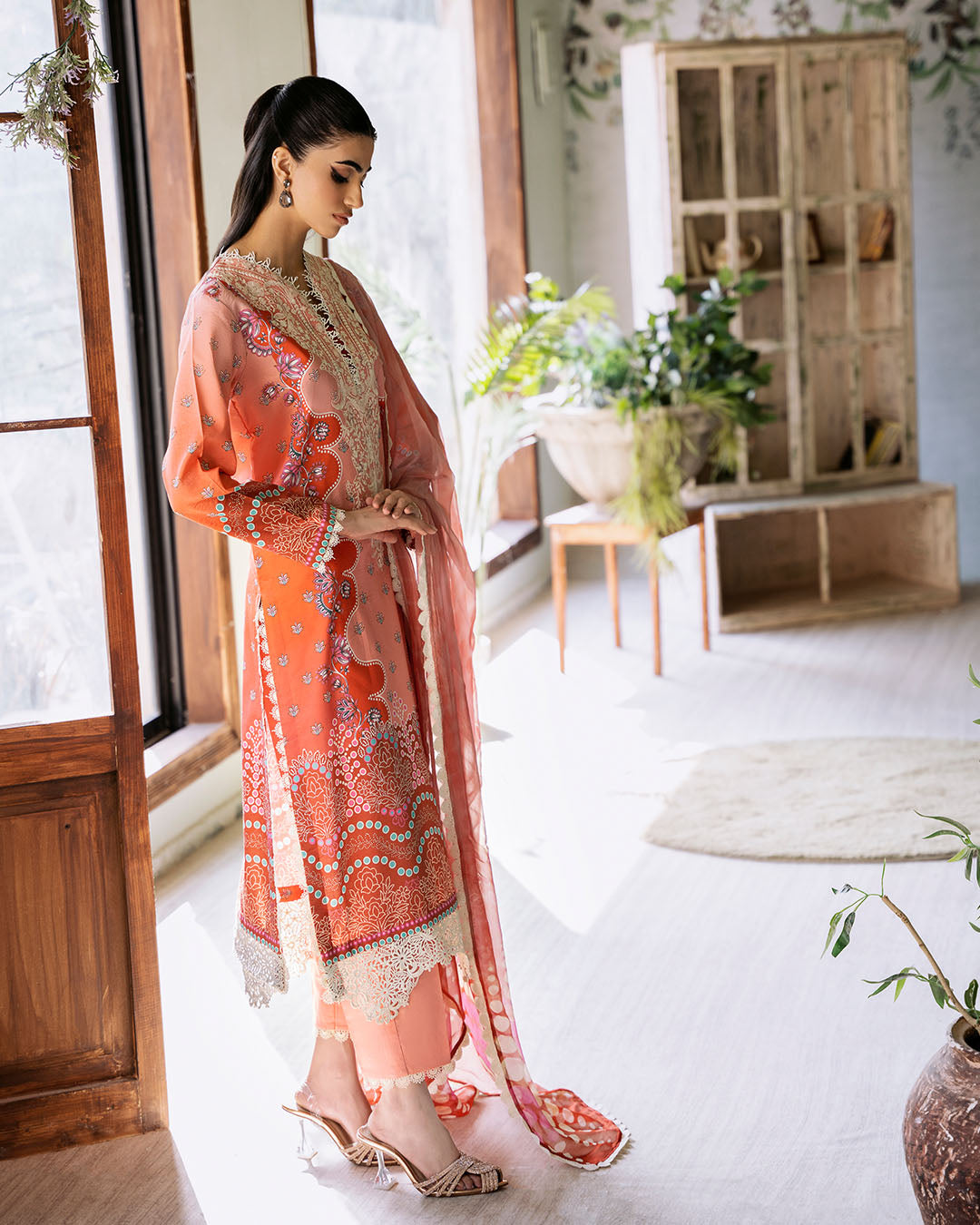 Roheenaz | Flora Printed Lawn | Serenade - Official Roheenaz stockist in UK - Sakeena London