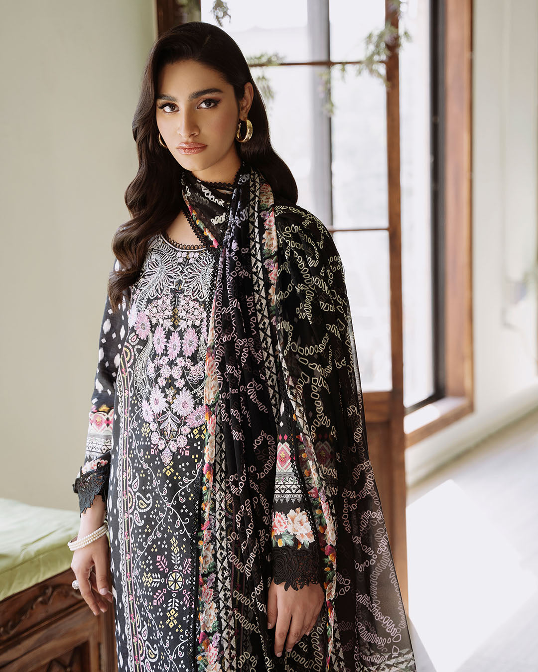 Roheenaz | Flora Printed Lawn | Veridian - Official Roheenaz stockist in UK - Sakeena London