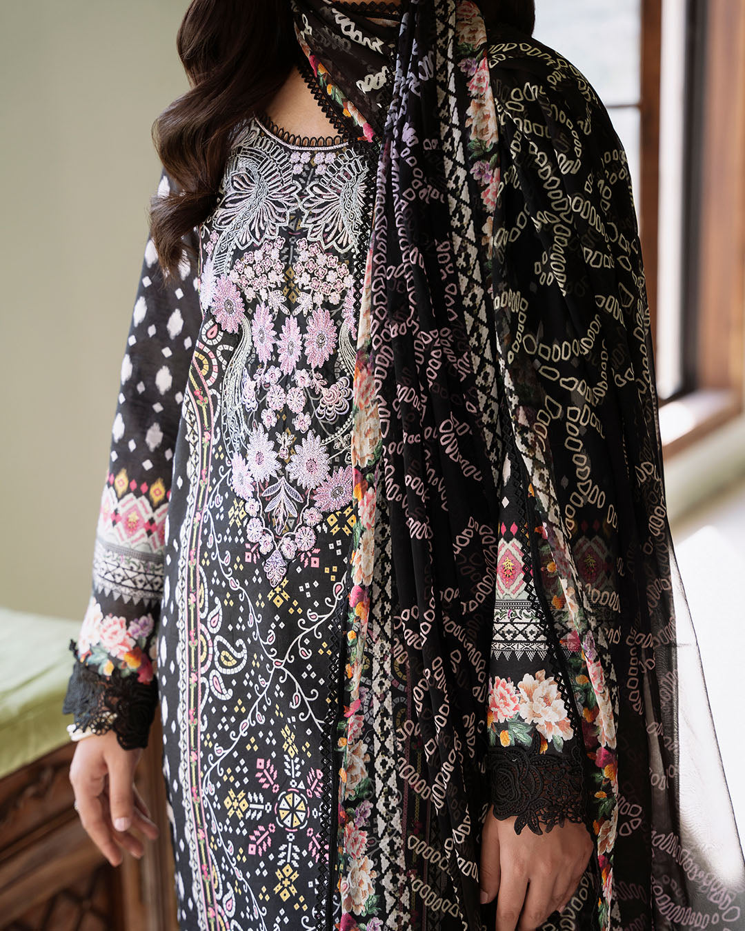 Roheenaz | Flora Printed Lawn | Veridian - Official Roheenaz stockist in UK - Sakeena London