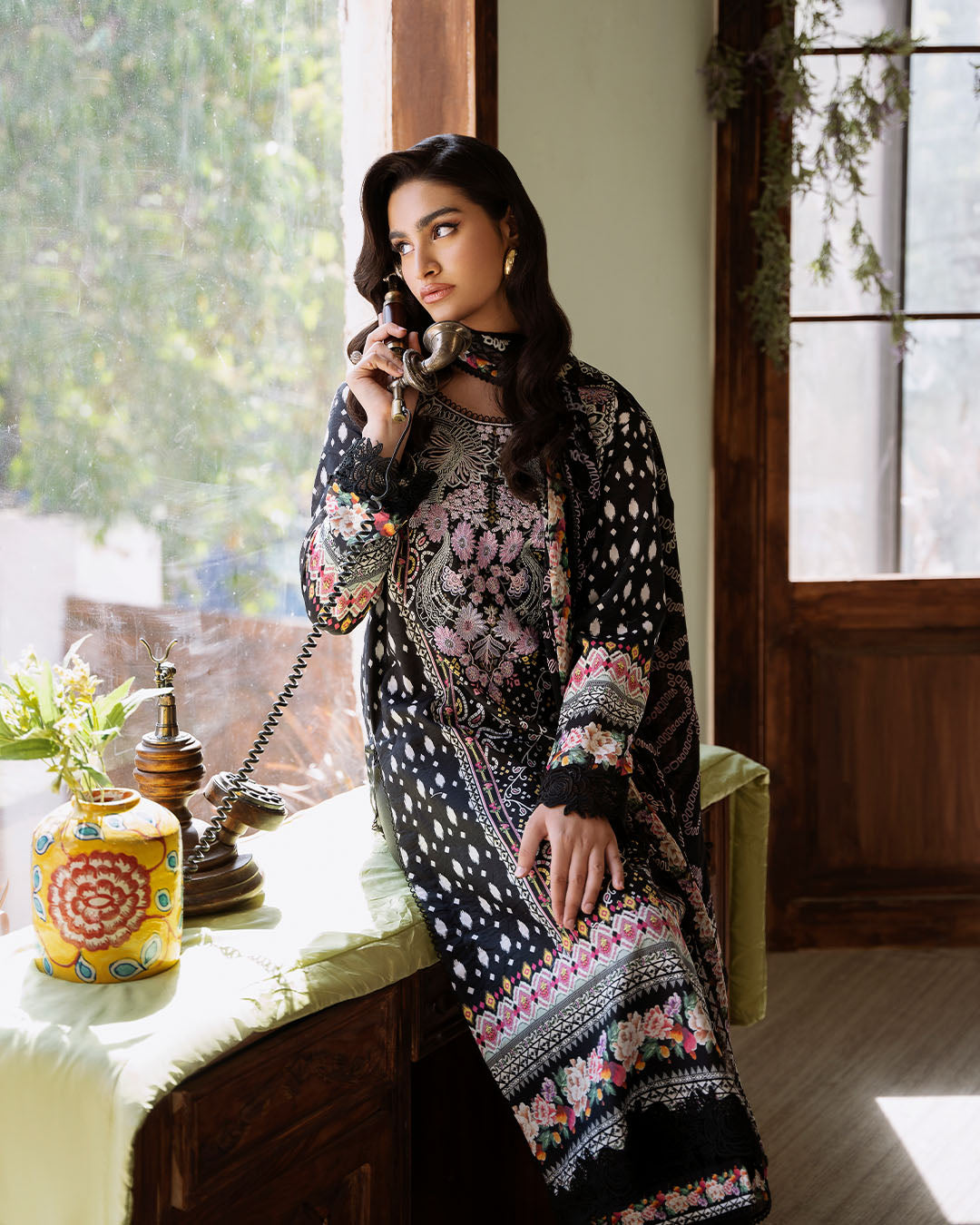 Roheenaz | Flora Printed Lawn | Veridian - Official Roheenaz stockist in UK - Sakeena London