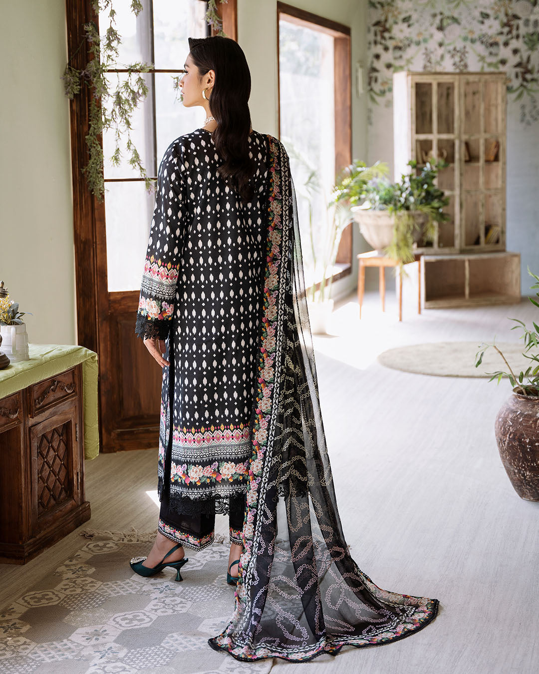 Roheenaz | Flora Printed Lawn | Veridian - Official Roheenaz stockist in UK - Sakeena London