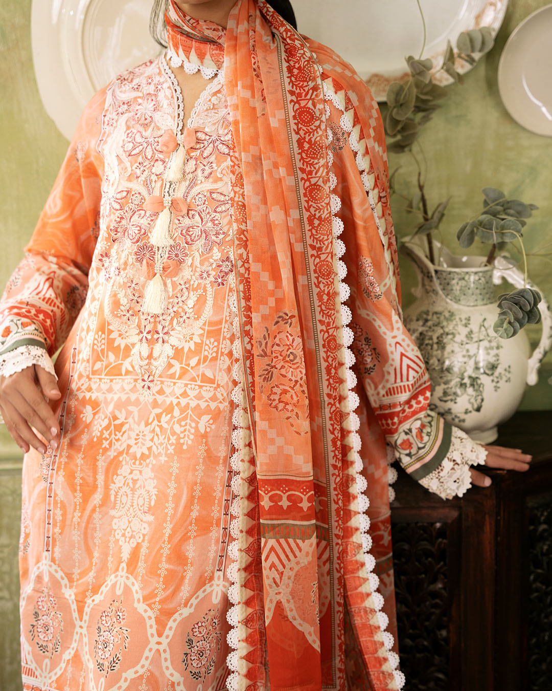 Roheenaz | Flora Printed Lawn | Cascade - Official Roheenaz stockist in UK - Sakeena London