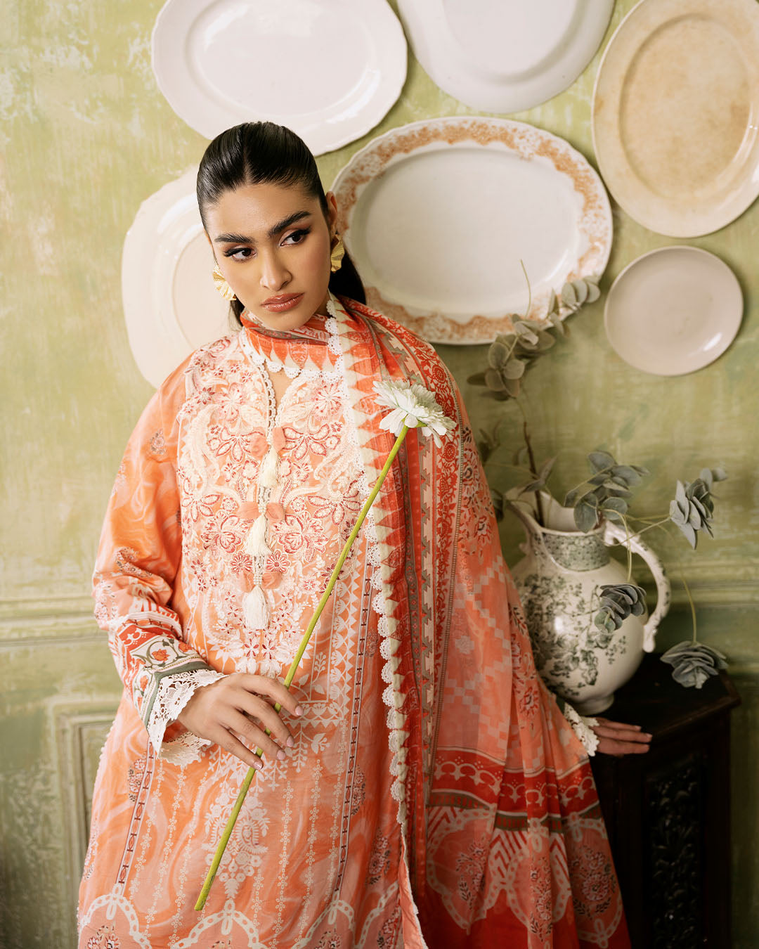 Roheenaz | Flora Printed Lawn | Cascade - Official Roheenaz stockist in UK - Sakeena London