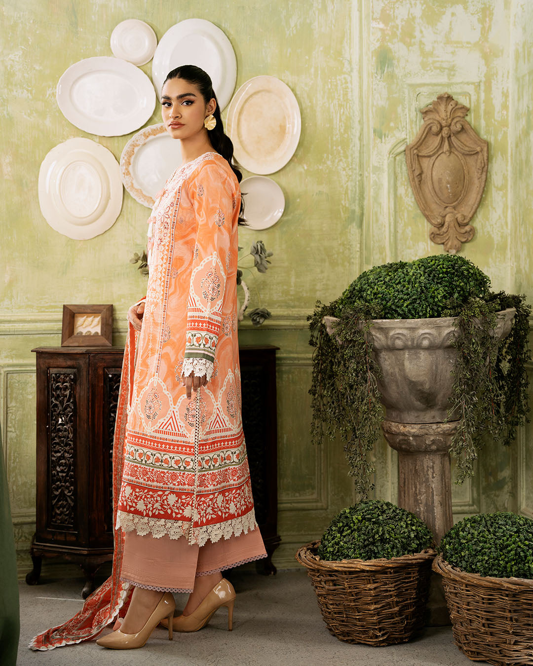 Roheenaz | Flora Printed Lawn | Cascade - Official Roheenaz stockist in UK - Sakeena London
