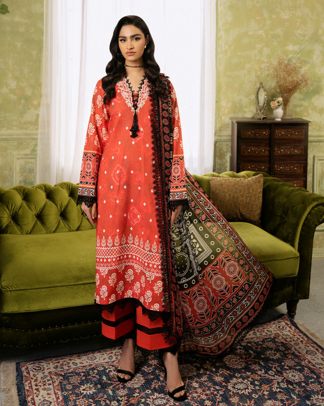 Roheenaz | Flora Printed Lawn | Solstice - Official Roheenaz stockist in UK - Sakeena London