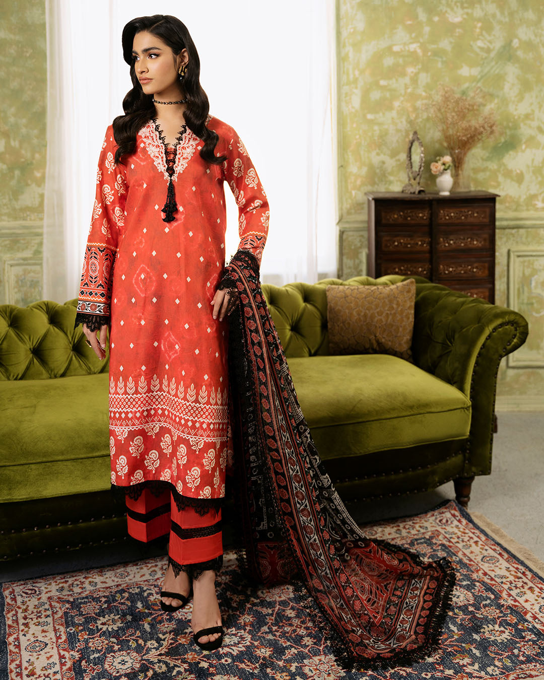 Roheenaz | Flora Printed Lawn | Solstice - Official Roheenaz stockist in UK - Sakeena London