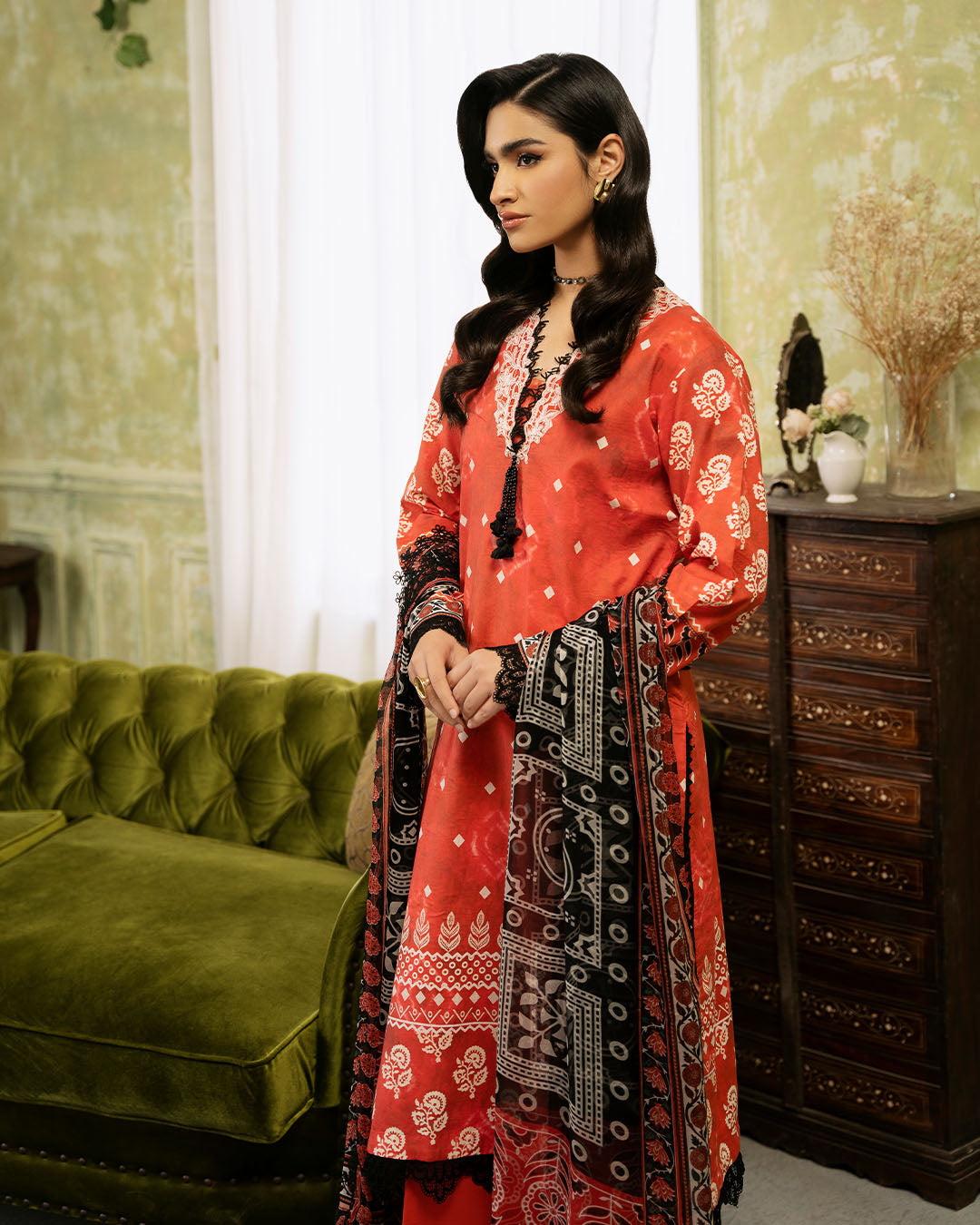 Roheenaz | Flora Printed Lawn | Solstice - Official Roheenaz stockist in UK - Sakeena London