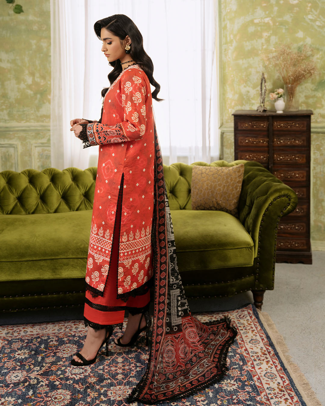 Roheenaz | Flora Printed Lawn | Solstice - Official Roheenaz stockist in UK - Sakeena London