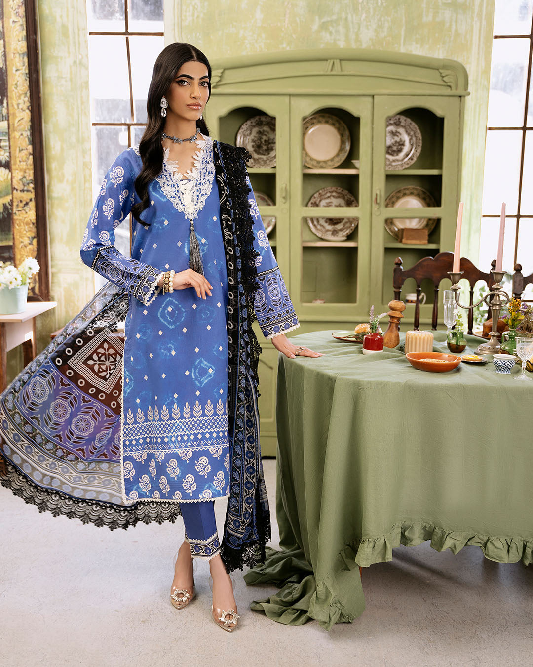Roheenaz | Flora Printed Lawn | Ember - Official Roheenaz stockist in UK - Sakeena London