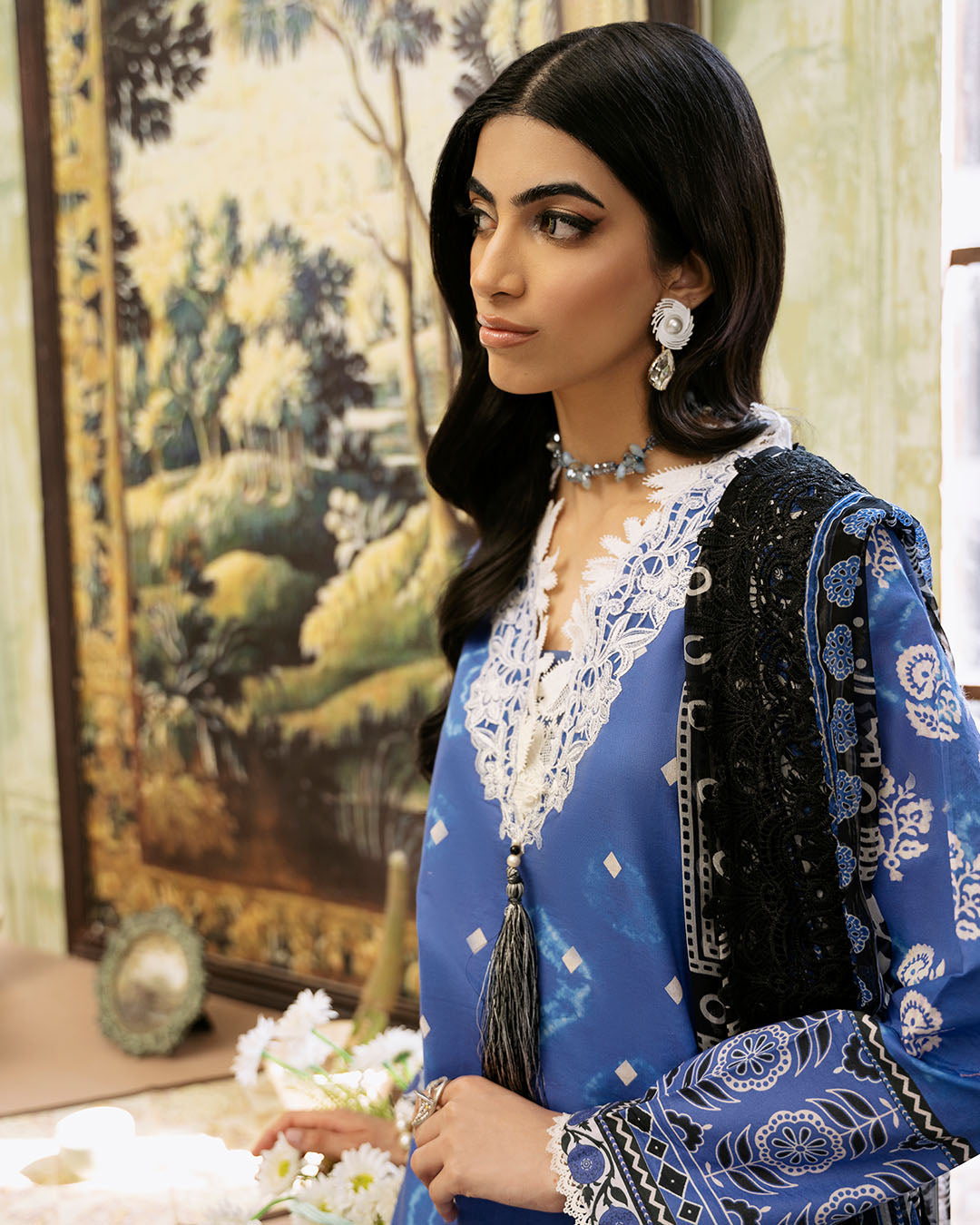 Roheenaz | Flora Printed Lawn | Ember - Official Roheenaz stockist in UK - Sakeena London