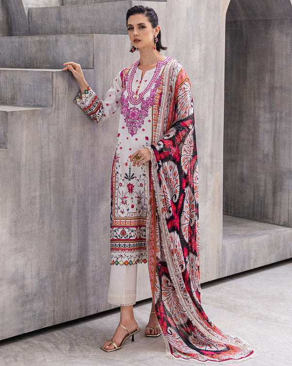 Roheenaz | Azalea Printed Lawn 24 | Marigold Meadows - Official Roheenaz stockist in UK - Sakeena London