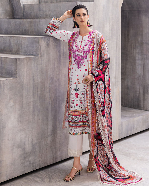 Roheenaz | Azalea Printed Lawn 24 | Marigold Meadows - Official Roheenaz stockist in UK - Sakeena London