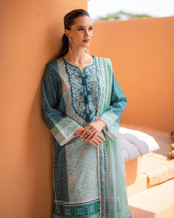 Roheenaz | Azalea Printed Lawn 24 | Ocean Breeze - Official Roheenaz stockist in UK - Sakeena London