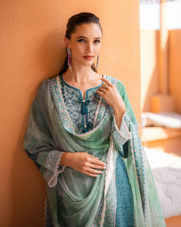 Roheenaz | Azalea Printed Lawn 24 | Ocean Breeze - Official Roheenaz stockist in UK - Sakeena London
