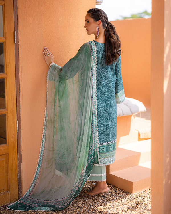Roheenaz | Azalea Printed Lawn 24 | Ocean Breeze - Official Roheenaz stockist in UK - Sakeena London