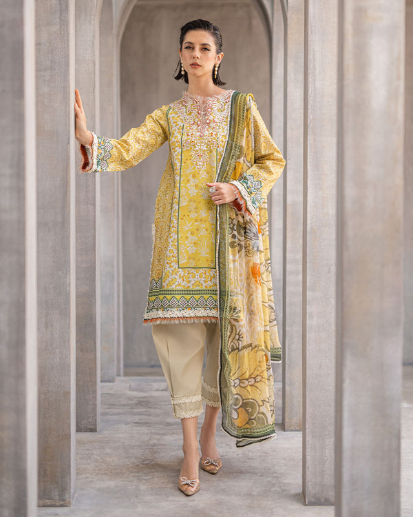 Roheenaz | Azalea Printed Lawn 24 | Celestial Silk - Official Roheenaz stockist in UK - Sakeena London