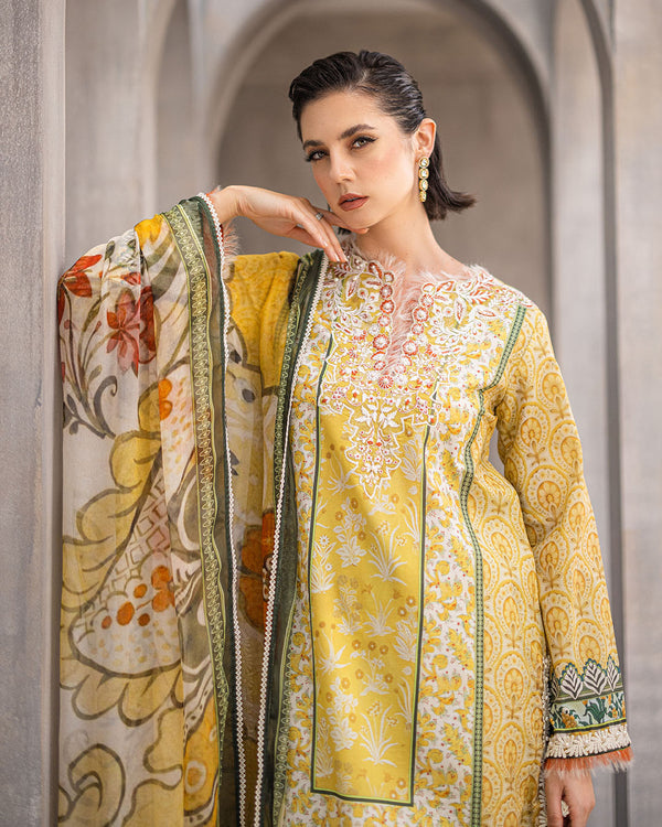 Roheenaz | Azalea Printed Lawn 24 | Celestial Silk - Official Roheenaz stockist in UK - Sakeena London