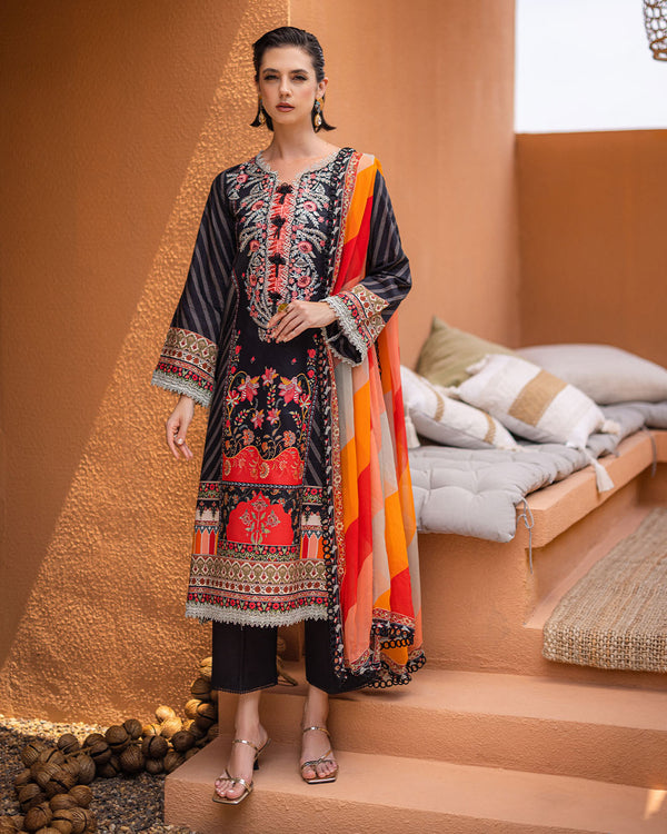 Roheenaz | Azalea Printed Lawn 24 | Midnight Mirage - Official Roheenaz stockist in UK - Sakeena London