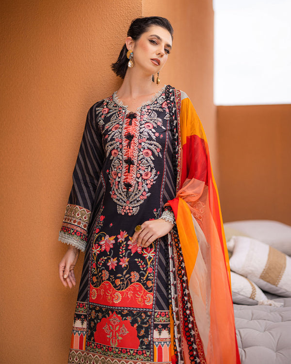 Roheenaz | Azalea Printed Lawn 24 | Midnight Mirage - Official Roheenaz stockist in UK - Sakeena London