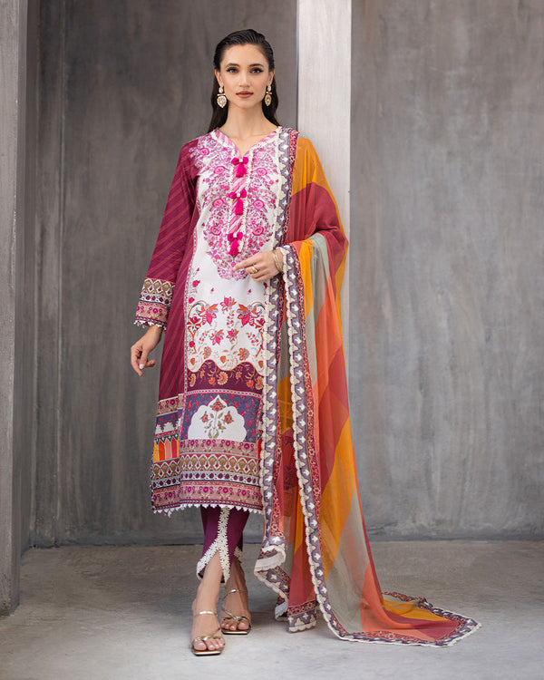 Roheenaz | Azalea Printed Lawn 24 | Orchid Oasis - Official Roheenaz stockist in UK - Sakeena London