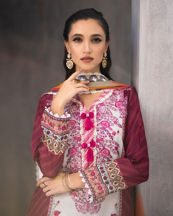 Roheenaz | Azalea Printed Lawn 24 | Orchid Oasis - Official Roheenaz stockist in UK - Sakeena London