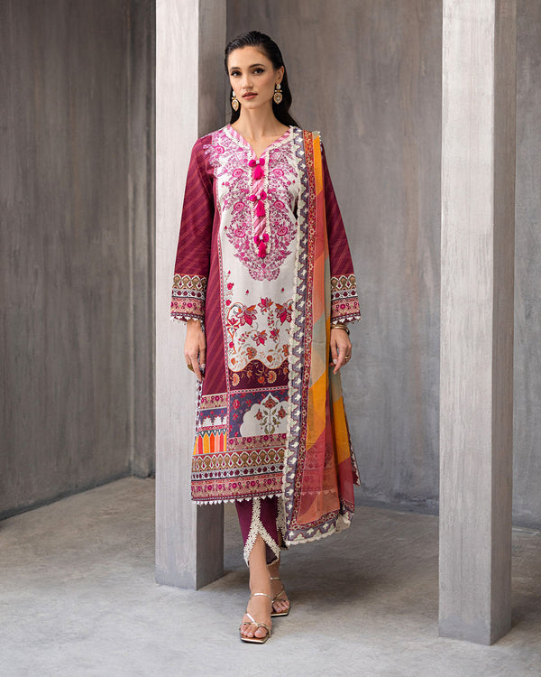 Roheenaz | Azalea Printed Lawn 24 | Orchid Oasis - Official Roheenaz stockist in UK - Sakeena London
