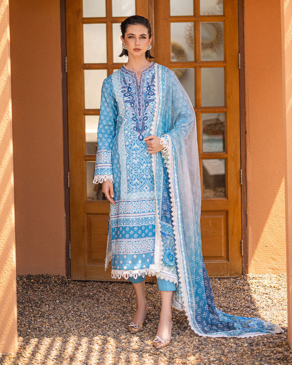 Roheenaz | Azalea Printed Lawn 24 | Starlit Sky - Official Roheenaz stockist in UK - Sakeena London