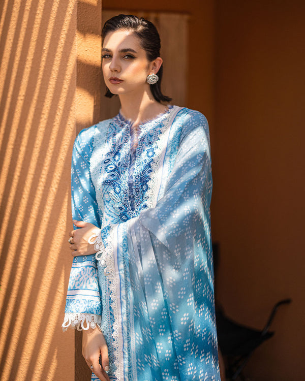 Roheenaz | Azalea Printed Lawn 24 | Starlit Sky - Official Roheenaz stockist in UK - Sakeena London