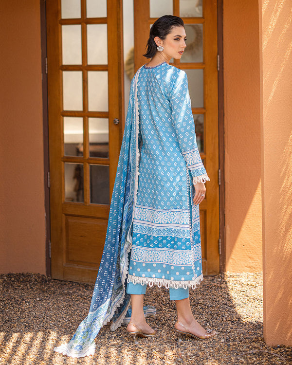 Roheenaz | Azalea Printed Lawn 24 | Starlit Sky - Official Roheenaz stockist in UK - Sakeena London