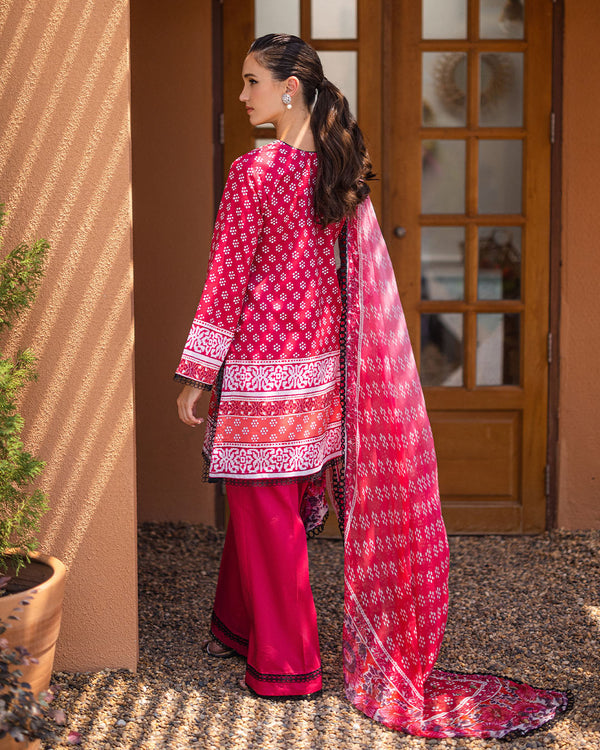 Roheenaz | Azalea Printed Lawn 24 | Coral Cascade - Official Roheenaz stockist in UK - Sakeena London