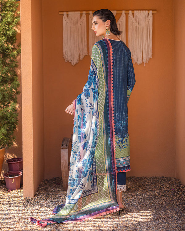 Roheenaz | Azalea Printed Lawn 24 | Mirage Mesh - Official Roheenaz stockist in UK - Sakeena London