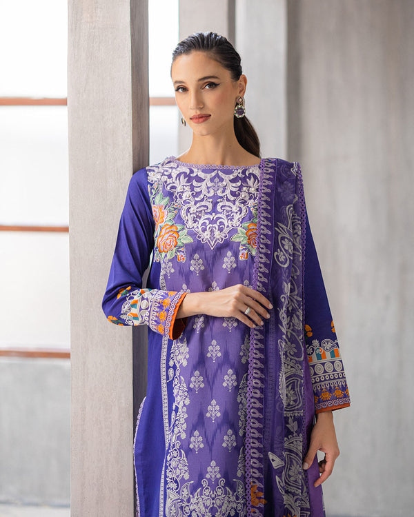 Roheenaz | Azalea Printed Lawn 24 | Blissful Berry - Official Roheenaz stockist in UK - Sakeena London