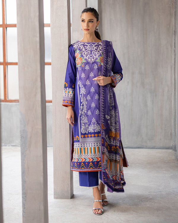Roheenaz | Azalea Printed Lawn 24 | Blissful Berry - Official Roheenaz stockist in UK - Sakeena London
