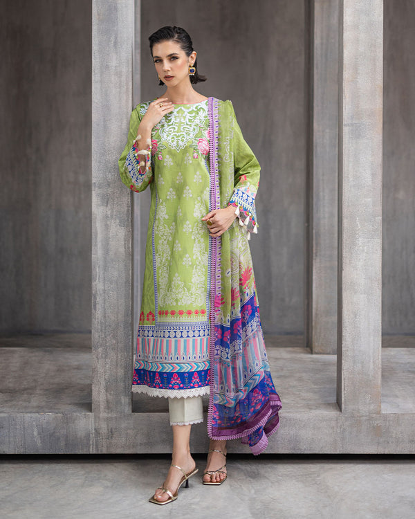 Roheenaz | Azalea Printed Lawn 24 | Serene Seafoam - Official Roheenaz stockist in UK - Sakeena London