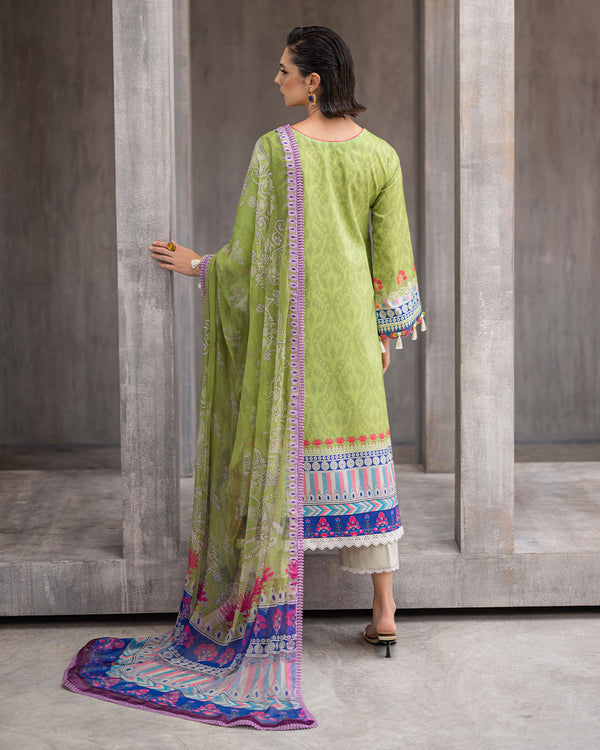 Roheenaz | Azalea Printed Lawn 24 | Serene Seafoam - Official Roheenaz stockist in UK - Sakeena London