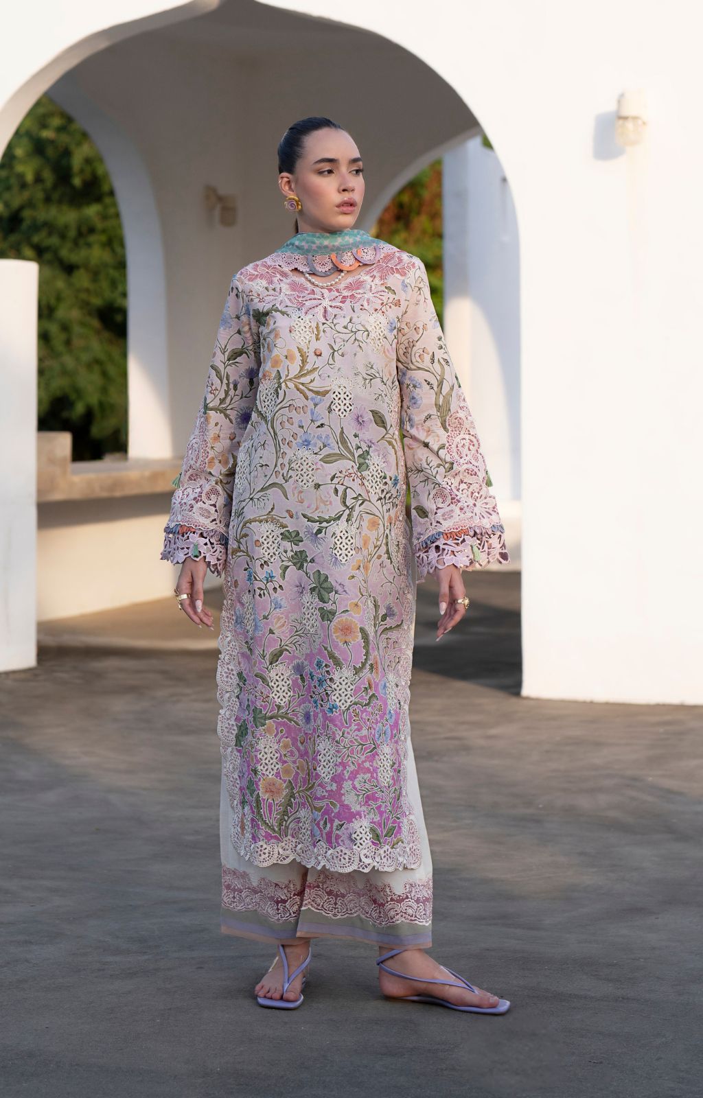 AJR Couture | Printakari Lawn 25 | Rose - Official AJR Couture stockist in UK - Sakeena London