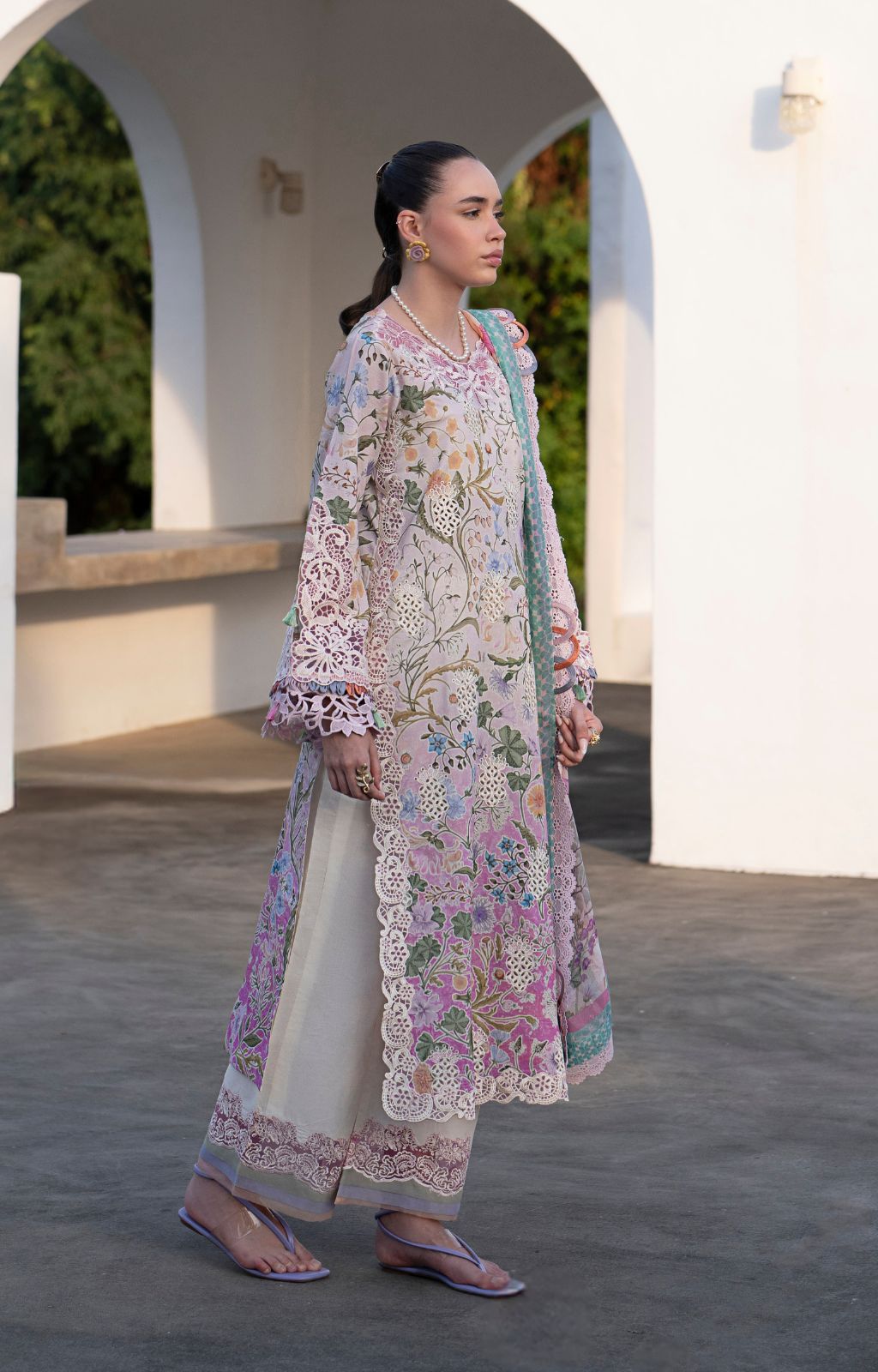AJR Couture | Printakari Lawn 25 | Rose - Official AJR Couture stockist in UK - Sakeena London