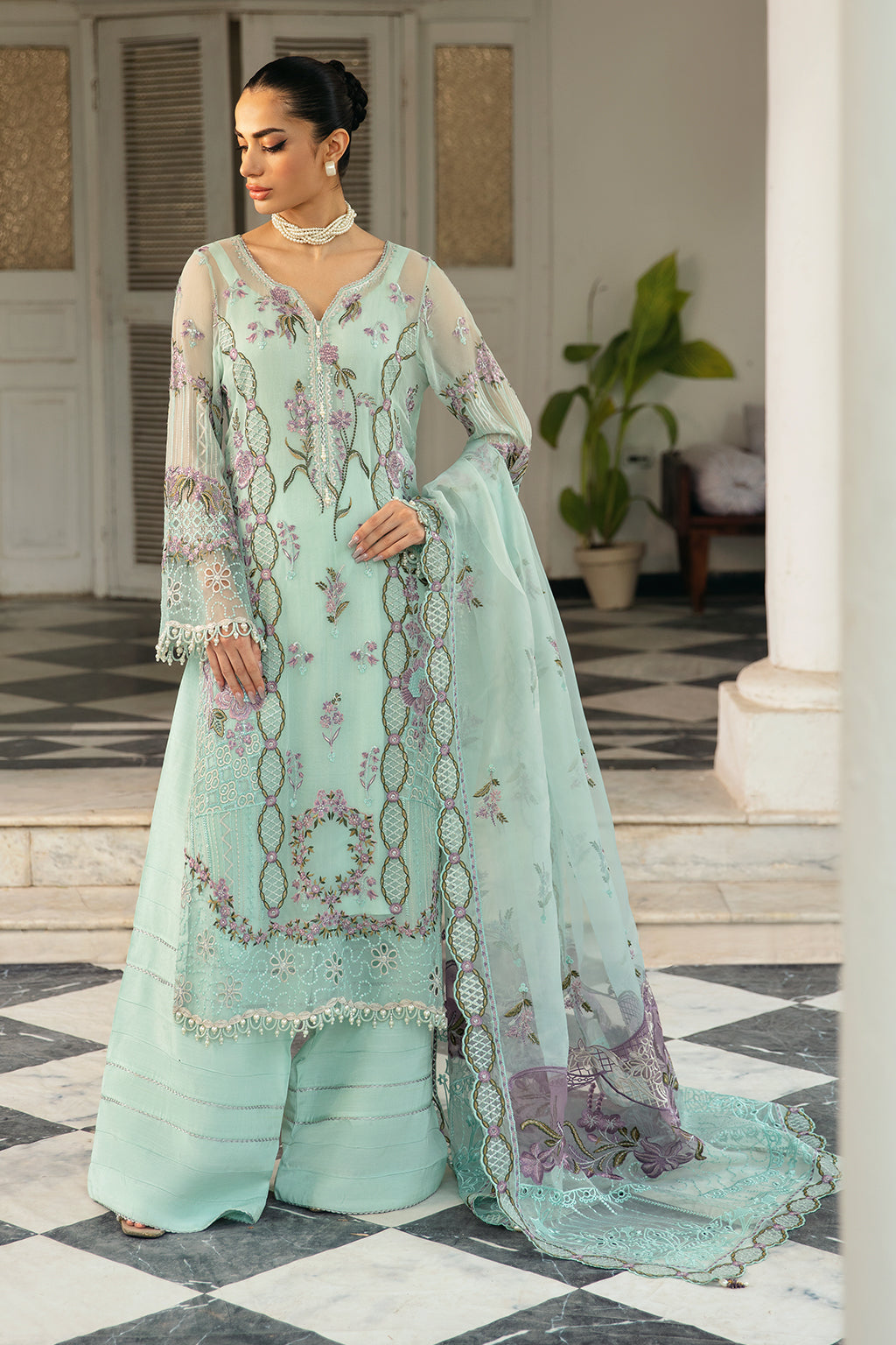 Ramsha | Dastak Luxury Chiffon Collection | Q-102 - Official Ramsha stockist in UK - Sakeena London