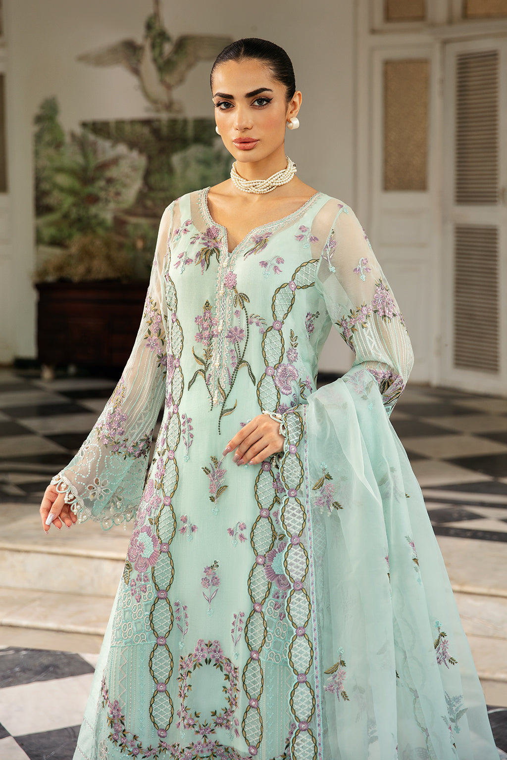 Ramsha | Dastak Luxury Chiffon Collection | Q-102 - Official Ramsha stockist in UK - Sakeena London
