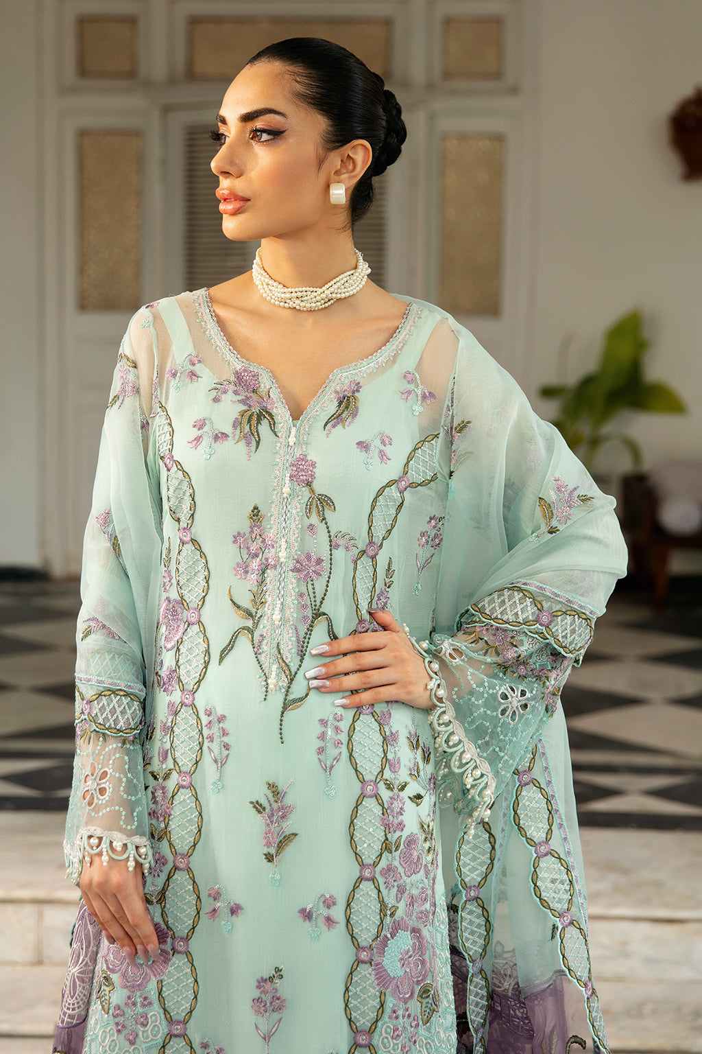 Ramsha | Dastak Luxury Chiffon Collection | Q-102 - Official Ramsha stockist in UK - Sakeena London