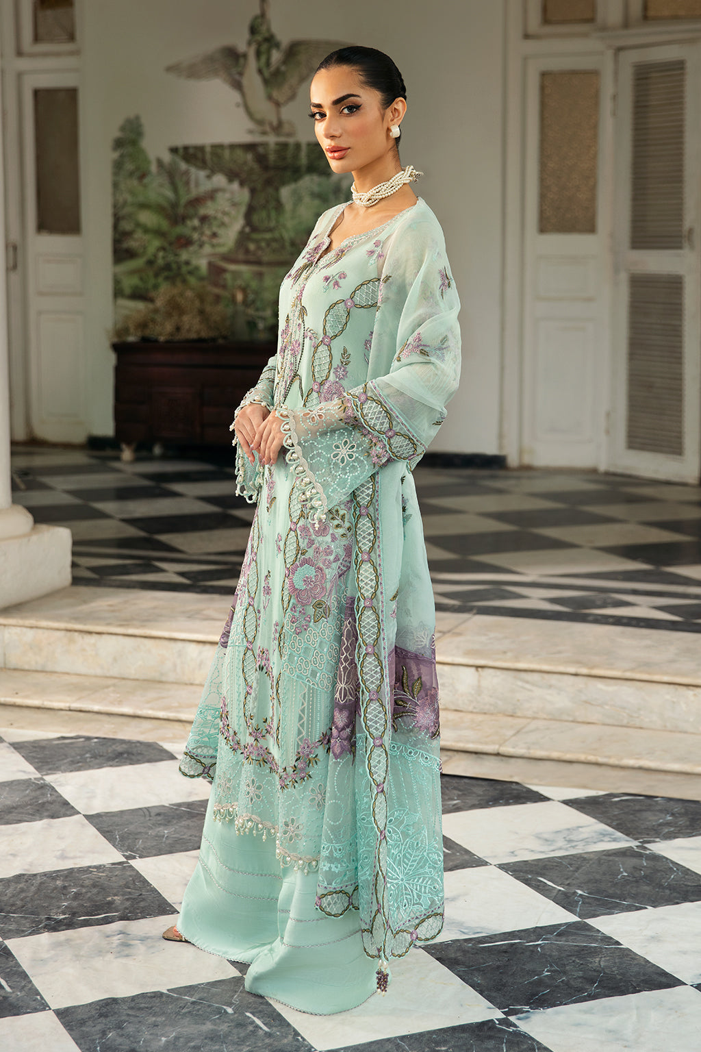 Ramsha | Dastak Luxury Chiffon Collection | Q-102 - Official Ramsha stockist in UK - Sakeena London