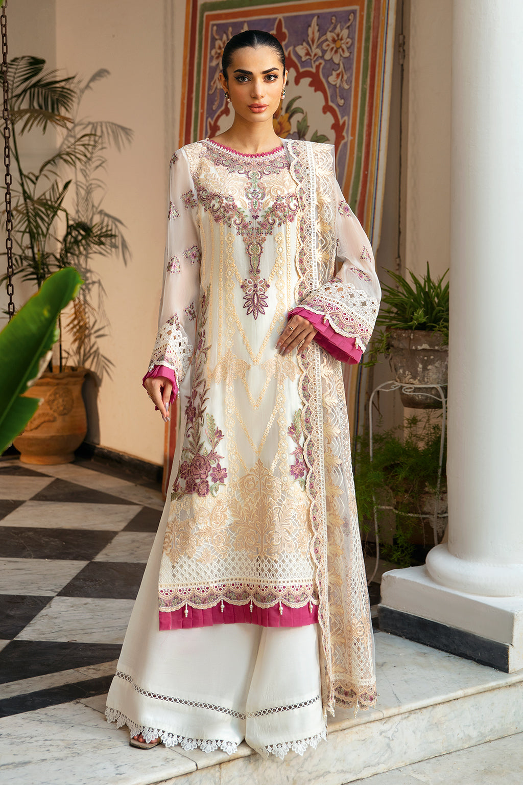 Ramsha | Dastak Luxury Chiffon Collection | Q-107 - Official Ramsha stockist in UK - Sakeena London