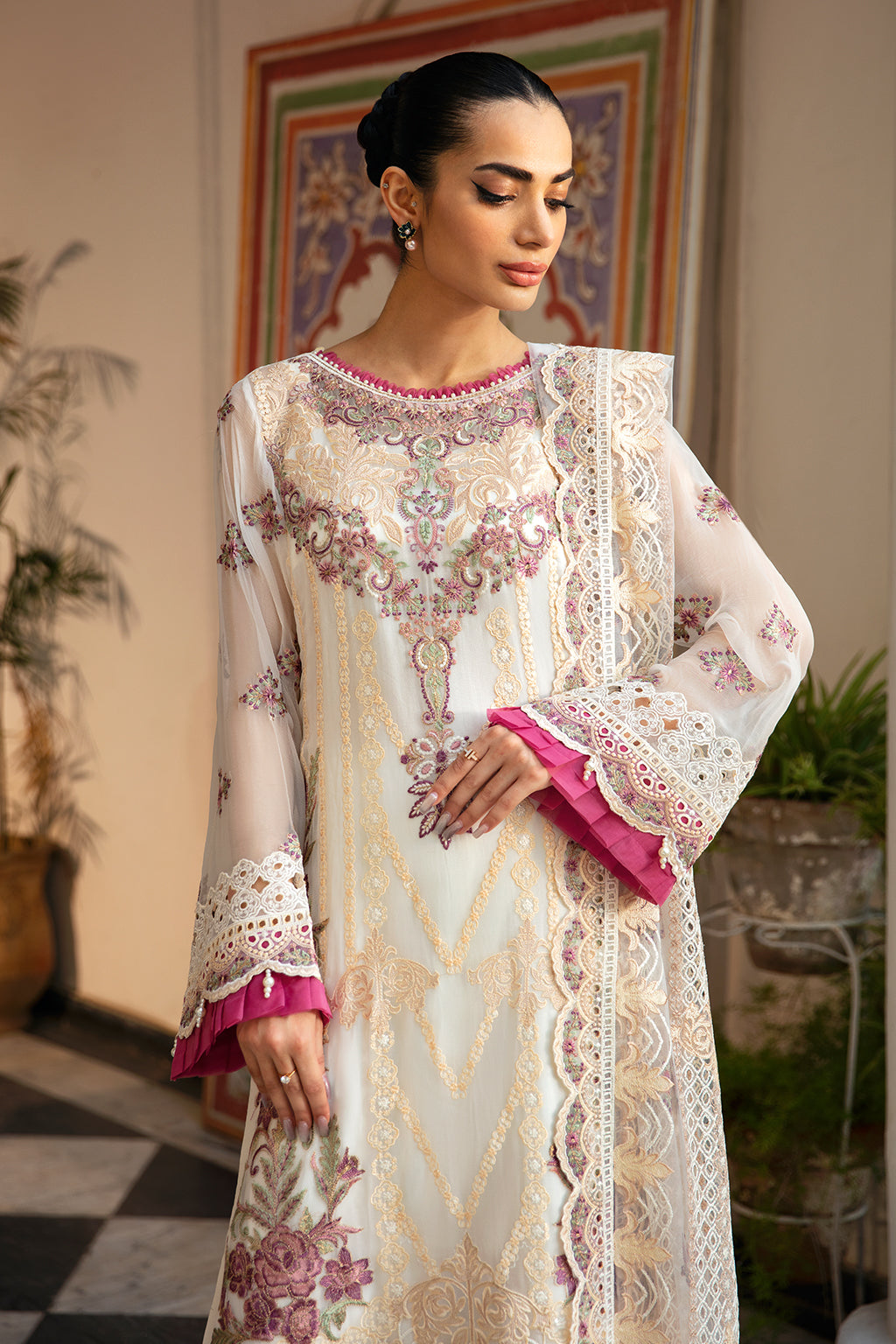 Ramsha | Dastak Luxury Chiffon Collection | Q-107 - Official Ramsha stockist in UK - Sakeena London