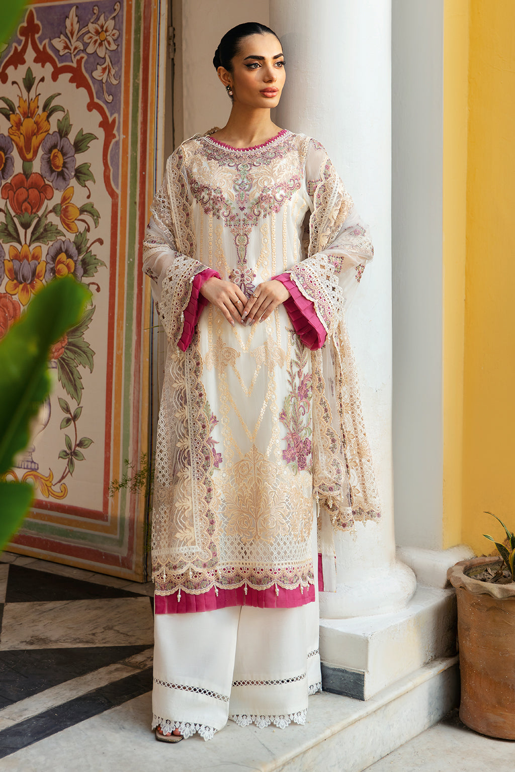 Ramsha | Dastak Luxury Chiffon Collection | Q-107 - Official Ramsha stockist in UK - Sakeena London