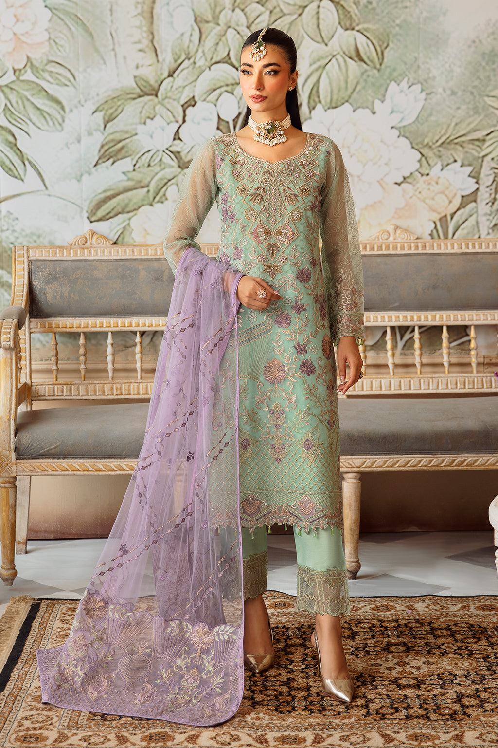 Ramsha | Minhal Organza Collection | M-1204 - Official Ramsha stockist in UK - Sakeena London
