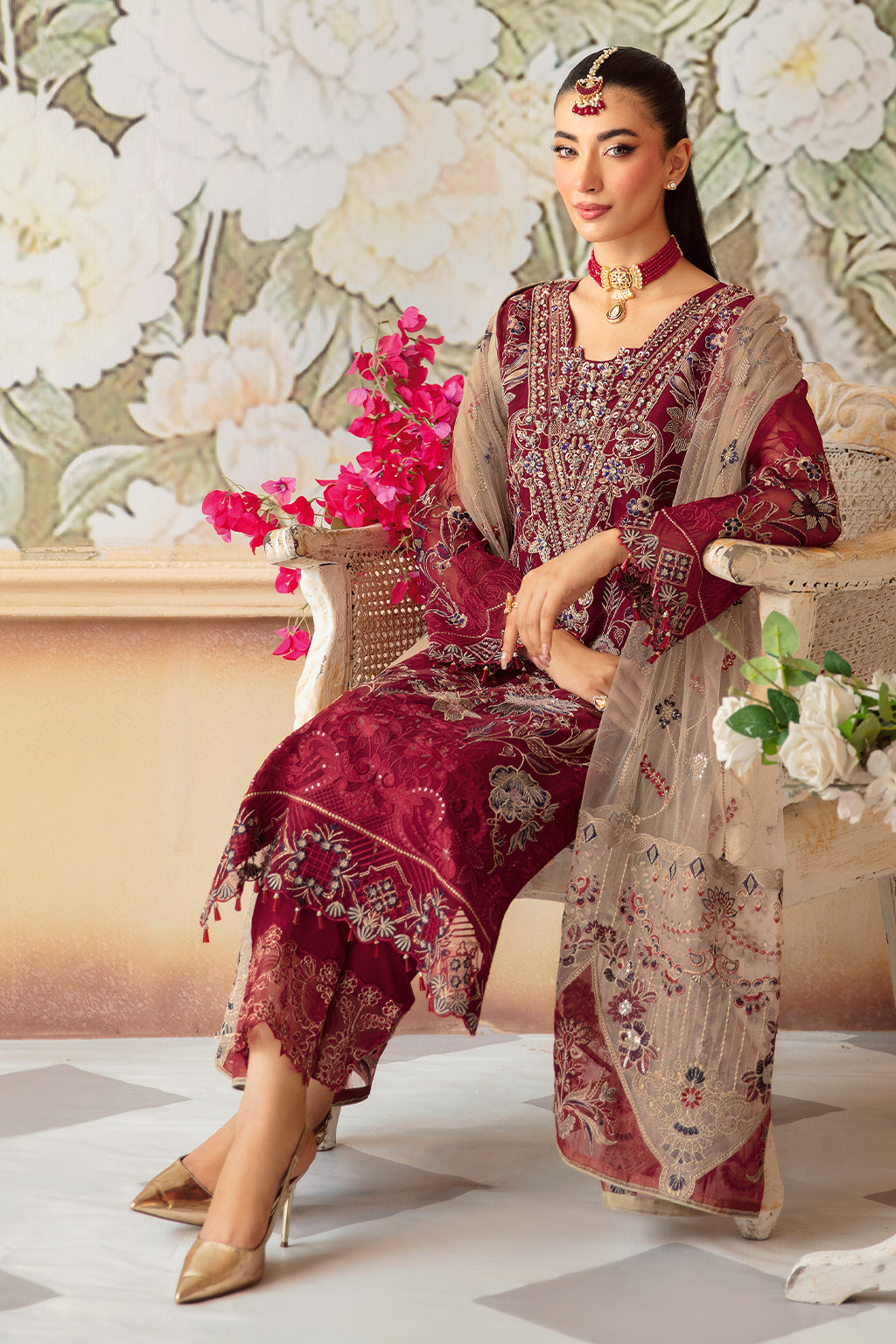 Ramsha | Minhal Organza Collection | M-1201 - Official Ramsha stockist in UK - Sakeena London