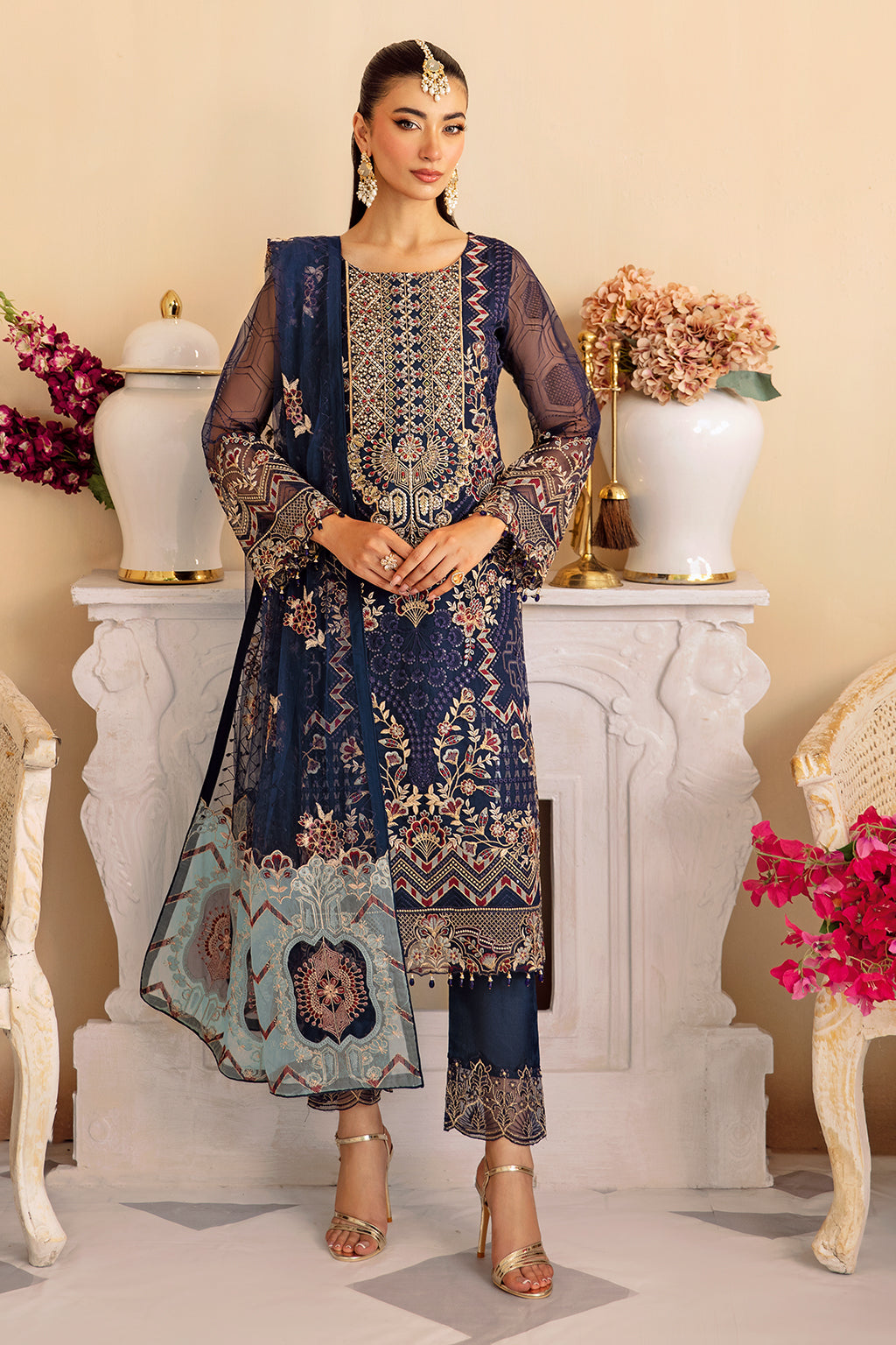Ramsha | Minhal Organza Collection | M-1209 - Official Ramsha stockist in UK - Sakeena London