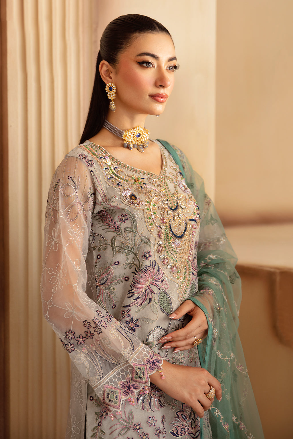 Ramsha | Minhal Organza Collection | M-1202 - Official Ramsha stockist in UK - Sakeena London