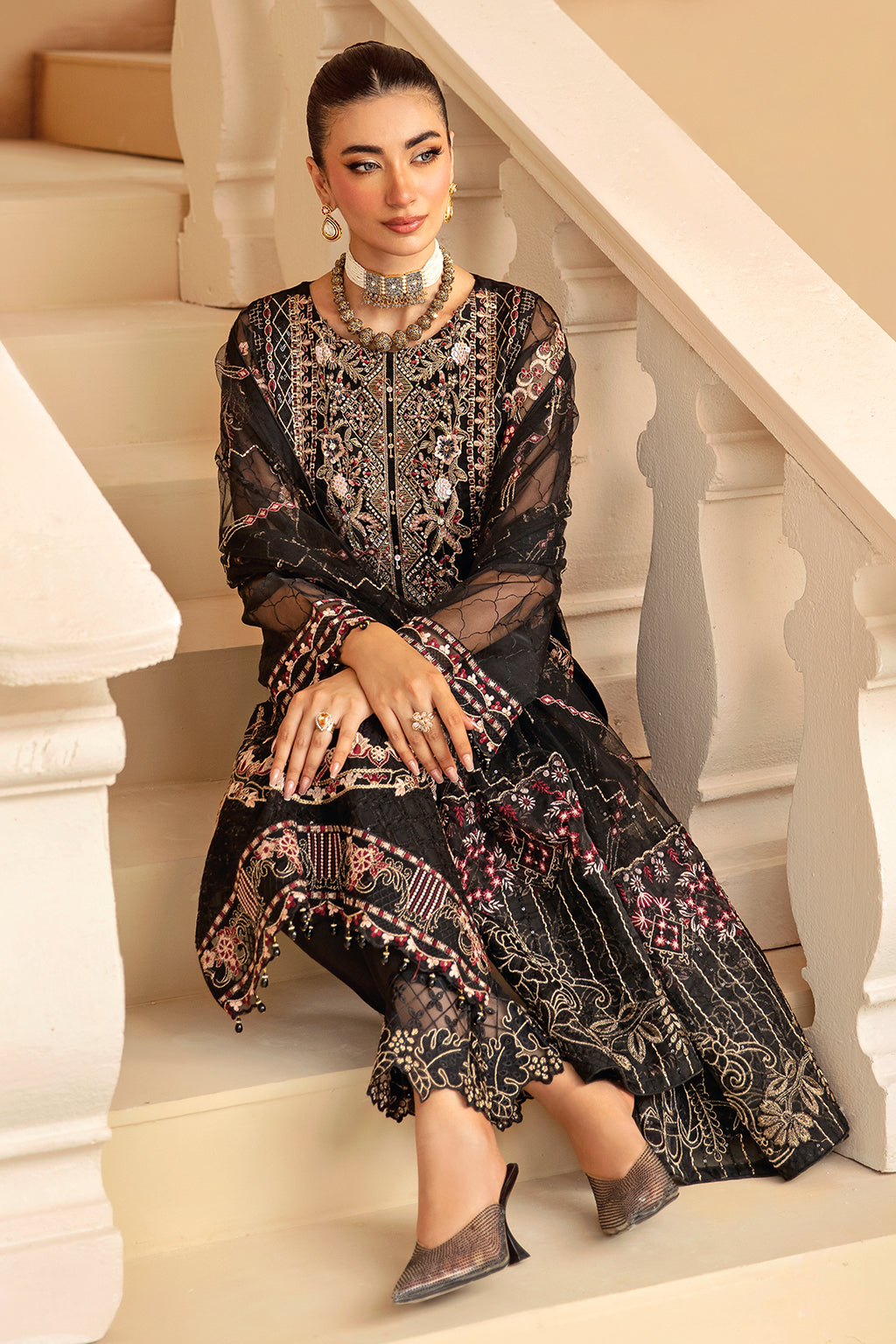 Ramsha | Minhal Organza Collection | M-1205 - Official Ramsha stockist in UK - Sakeena London