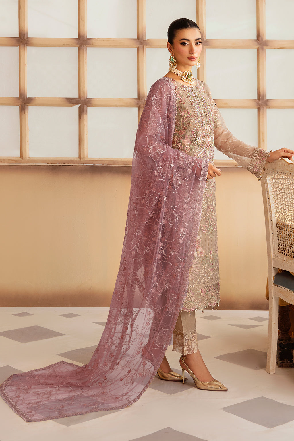 Ramsha | Minhal Organza Collection | M-1206 - Official Ramsha stockist in UK - Sakeena London